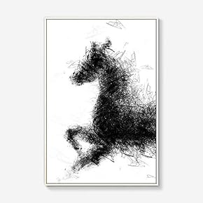 Framed Canvas Wall Art for Living Room, Bedroom Black Horse Canvas Prints for Modern Home Decoration Ready to Hang - 16"x24" inches