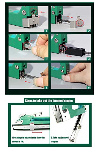 Craftsboys Staple Gun, 3 in 1 Manual Nail Gun with 3000 Staples - Heavy Duty Gun for Upholstery, Fixing Material, Decoration, Carpentry, Furniture - Thumbnail 5