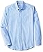 Amazon Essentials Men's Regular-Fit Long-Sleeve Stripe Casual Poplin Shirt, Blue/White Stripe, Large