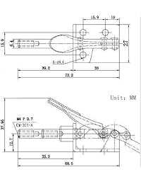 xrpaowa 4 Pcs Toggle Clamp 301 am 99lbs Holding Capacidad Stroke Push Pull Acción Herramienta de mano luz Deber Toggle Clamp herramienta