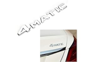 HUIANTS Car 3D 4MATIC ABS Letter Emblem Replacement Car Badge Decals Logo Trunk Decoration Emblem Modification Fit Mercedes Benz(Silver)