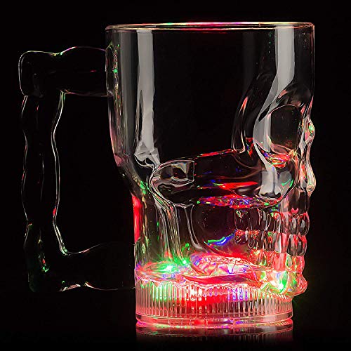 Fun Central (AU539, 1 Pc, 20 oz LED Skull Mug, LED Skull Cups, LED Skull Mugs, Halloween Party Supplies, Kids Party Supplies