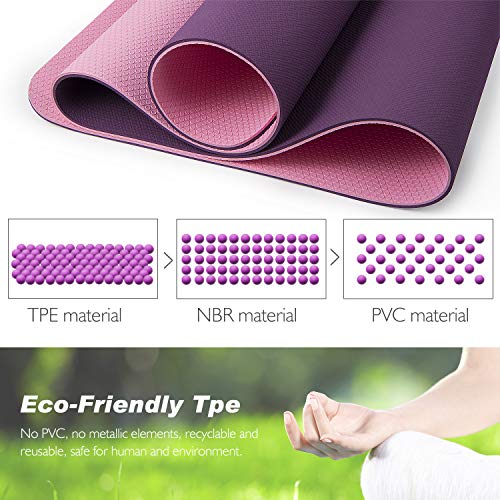 image for TOPLUS Yoga Mat, Upgraded Non-Slip Texture 1/4 inch Pro Yoga Mat TPE E
