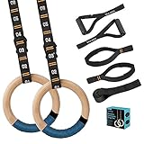 Vulken Wooden Gymnastic Rings with Adjustable