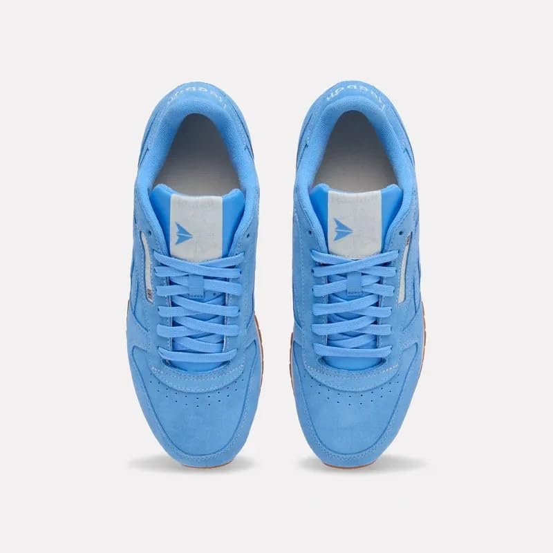 Unisex Classic Leather Sneaker, PERIBLUE/Chalk/Gum, 35 EU