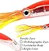 Aomeiter Squid Skirts Hard Fishing Lures, Lifelike Swimbait Octopus Bait with 2 Treble Minnow Hooks,1.4 OZ/5.1 IN, Pack of 6