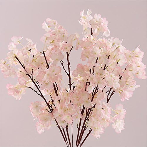 LWZY 10Pcs Artificial Flowers Leaf Cherry Blossoms Floral Wedding Bouquet Party Home Decoration