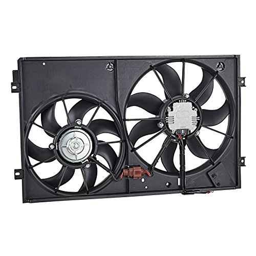 OrionMotorTech VW3120100 OEM Engine Radiator Cooling Fan Assembly Low Noise for Volkswagen Jetta Passat Golf