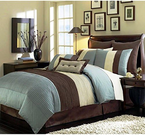 LUXURY STRIPE BEDDING TURN YOUR HOME INTO A HAVEN WITH OUR BEAUTIFUL COMFORTER COLLECTION / QUEEN SIZE , BED IN A BAG
