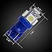 YITAMOTOR 10 PCS T10 Wedge 5-SMD 5050 Ice Blue LED Light Bulbs W5W 2825 158 192 168 194 12V DC