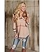 Mansy Women's Casual 2/3 Sleeve V-Neck Plaid shirts Pullover Top,Brown,Small