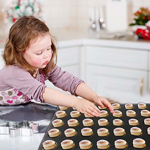 Bluedrop Silicone Bread Form Round Shape Bread Tray Perforated Bakery Molds Mini Hamburger - Thumbnail 3
