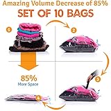 10 Vacuum Storage Bags - Strong Durable Plastic PA+PE 4 Jumbo (31x39