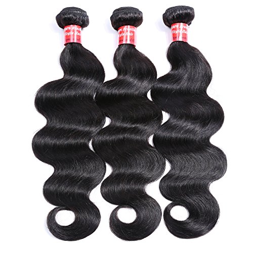 Brazilian Hair 3 Bundles, Queenstar Grade 8A Brazilian Body Wave Remy Hair 3pcs Set Body Wave 100 Unprocessed Human Bundles (14"16"18")