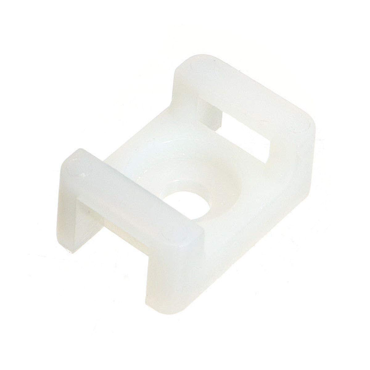 KafTon Cable Tie Cradle Black Natural Cable Tie Base Zip Tie Wrap Saddle Clip Holder Clamp Wire (17.8 x 12.7 x 8.2mm, Natural) โ image 1