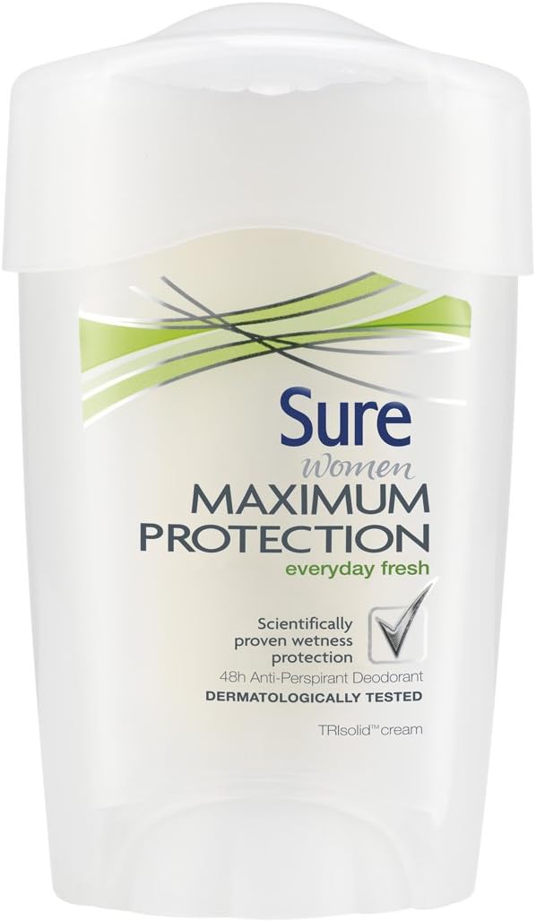 Sure Women Maximum Protection Everyday Fresh Antiperspirant Deodorant Cream 45ml Pack of 3