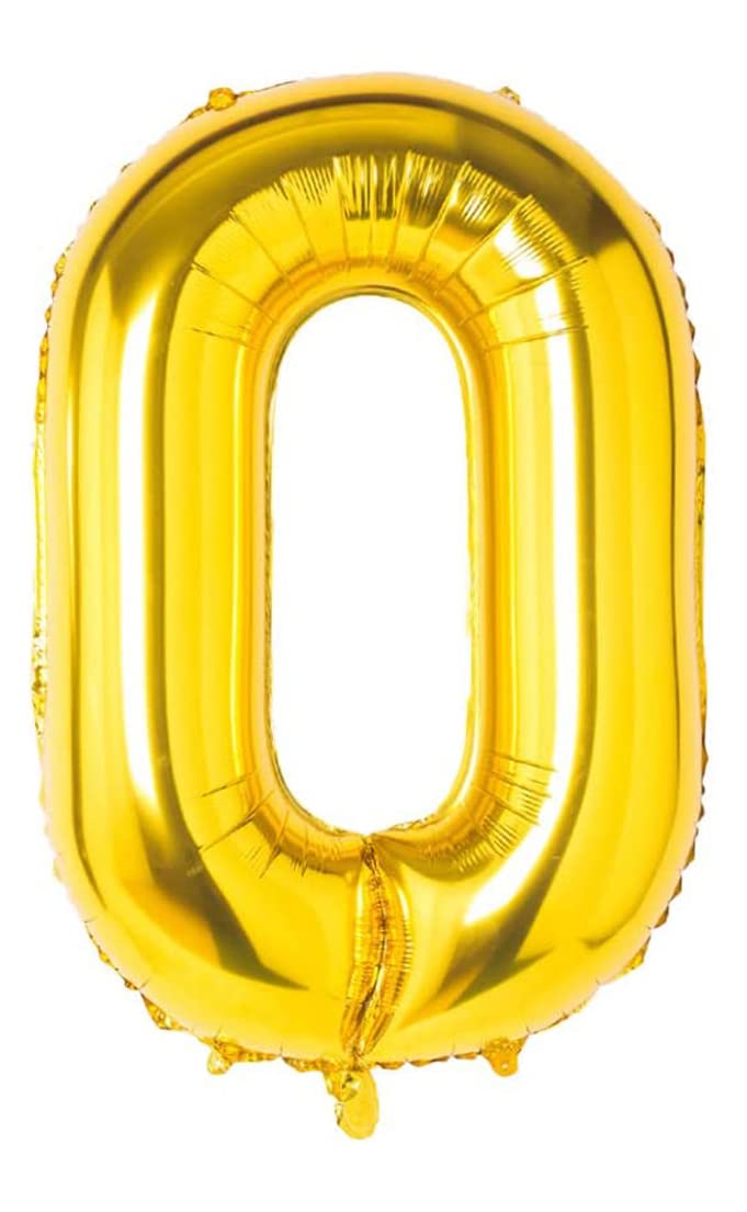 Gold Number Balloon 110 cm Giant Mylar Balloon Large Ideal for Parties Suitable for Helium – Number 0