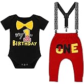 IBTOM CASTLE Baby Boys First Birthday Fancy Costume Cake Smash Outfits Suspenders Bloomers Bowtie Mouse Ear Photography Props