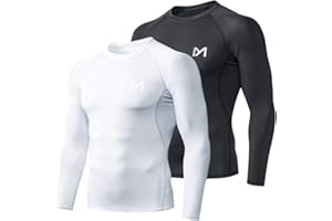 MEETYOO Mens Men's Compression Shirt Long Sleeve Athletic Workout Shirt