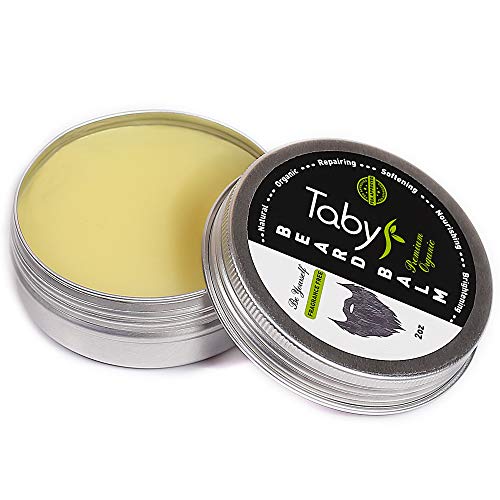 Beard Balm with Argan & Jojoba Oils - Eucalyptus Scent Conditioner Strengthens & Softens Beards & Mustaches