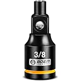 BOEN Magnetic Socket Extension, 3/8" Drive Magnetic Socket Adapters for Keep Bolts, CR-MO Steel Extension Bars with Magnetic Tips