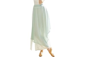 YOLAI Women's Casual Chiffon Pants Colour Blocking Dance Wide Legged Long Pants Practice Exercises Dance Training Pants