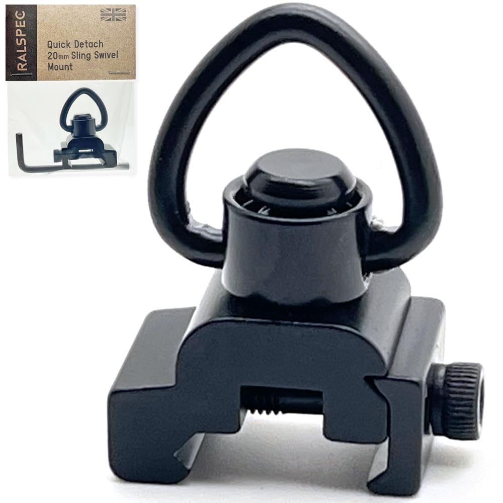 RALSPEC Quick Detach Rifle Sling Point Mount for 20mm Weaver Picatinny Gun Rail Tapered Swivel Adapter QD