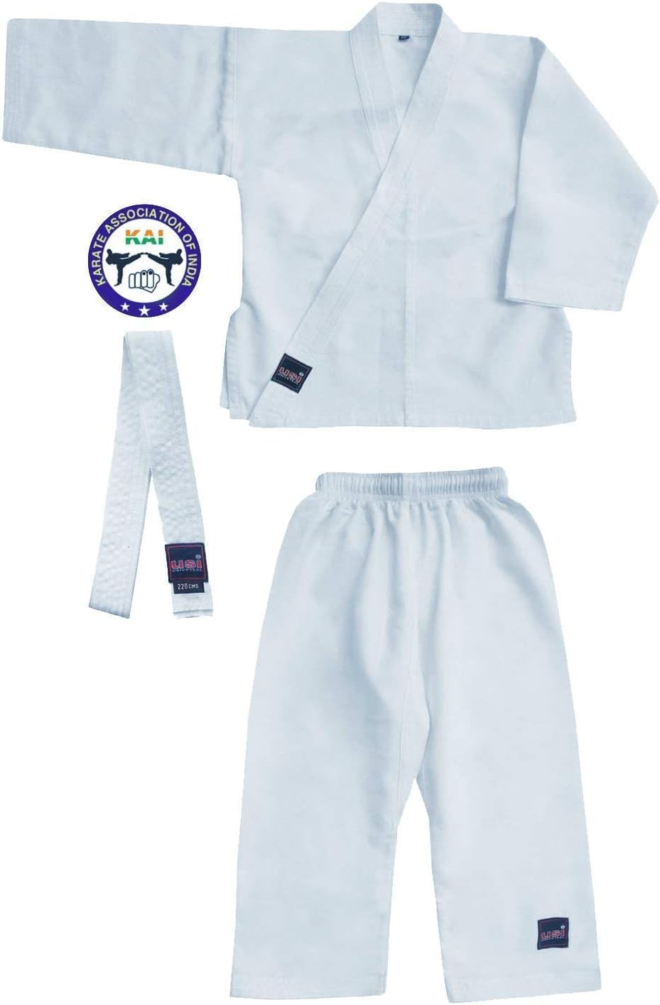 Buy USI White Karate Dress for Unisex Kids Soft Fabric Shirt Pant