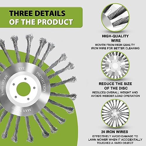 SORAGEUN 10Inch Unbreakable Wired Trimmer Blade Weed Wacker Head