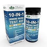 10-in-1 Drinking Water Test Kit by Baldwin Meadows - Water Quality Test for Well Water & Tap Water - IMPROVED SENSITIVITY detects low level ranges for Lead, Fluoride, Iron & Copper + MORE! 100 Count