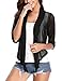 iClosam Womens Sheer Shrug Tie Front 3/4 Sleeve Cropped Bolero Cardigan