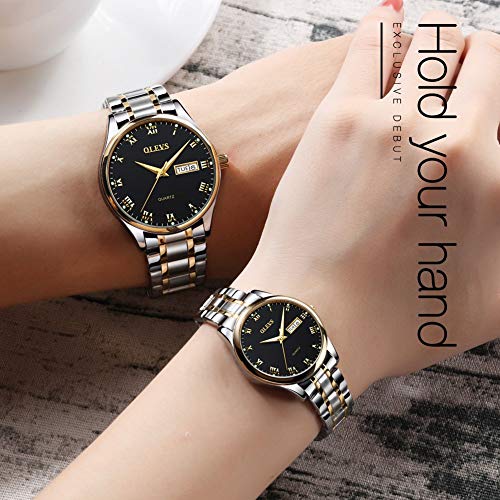 OLEVS Black Face Mens Inexpensive Great Watches for Men Fashion