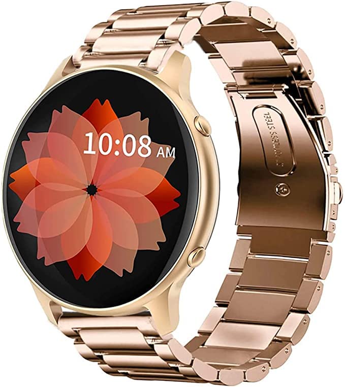 Blueshaweu Compatible for TUYOMA Smartwatch 1.28 Inch Band, Quick Release Stainless Steel Metal Replacement Straps Compatible TUYOMA LW36 Smartwatch 2022 (Rose Gold)