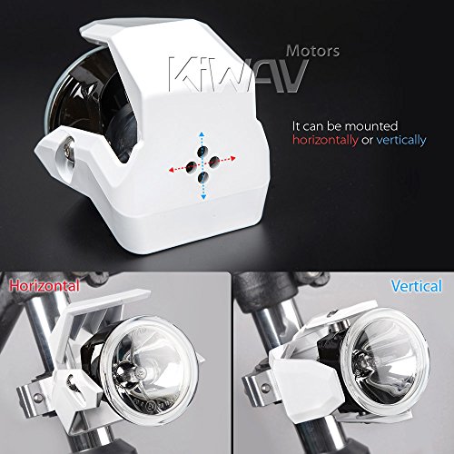 KiWAV Magazi motorcycle NS-41 round fog light white fork tube mount
