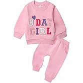 FUNMETA Baby Girl Clothes 2 Piece Cute Outfit, Long Sleeve Pullover Crewneck Sweatshirt with Jogger Pants Set for Fall Winter