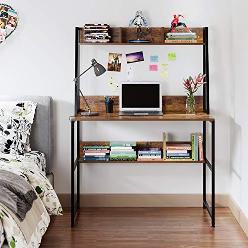 Kealive Computer Desk with Hutch and Bookshelf 47 inches Writing Study
