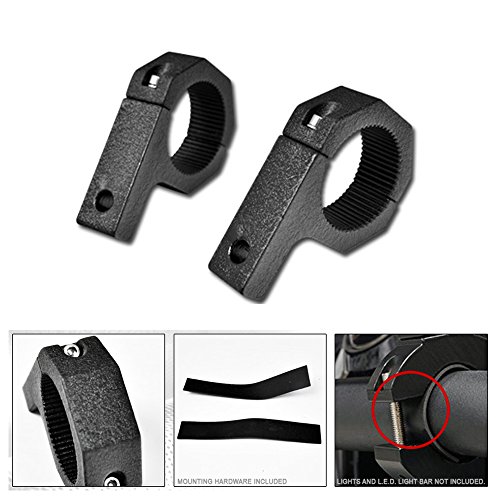 VXMOTOR Universal Texture Black 2" Aluminum Tube Light Lamp Mount Brackets Kit Bar Clamps FRC Off Road Truck Crossover Pickup SUV Van ATV