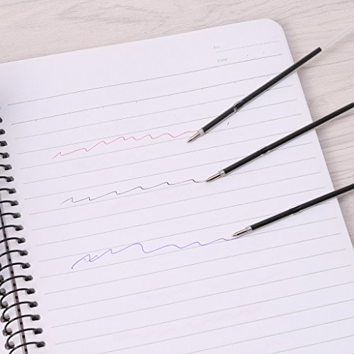 Milue 100Pcs 0.7mm Ballpoint Pen Refill Black Blue Red Stationery School Office Supply (Black)