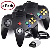 2 Pack N64 Controller, iNNEXT Classic Wired N64 64-bit Game pad Joystick for Ultra 64 Video Game Console N64 System (Black)