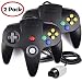 2 Pack N64 Controller, iNNEXT Classic Wired N64 64-bit Game pad Joystick for Ultra 64 Video Game Console N64 System (Black)