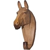 Comfy Hour 8 Inch Horse Head Wall Hook, Western Decor, Set of 1 | Horse Head Hanger, Cowboy Hat Holder, Equestrian Decor, Brown Polyresin, Faux Wood Finish, Mounting Hardware Included