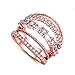 CRARINE Women Statement Promise Ring Pave Zirconia Fashion Knuckle Rings Eternity Ring Wedding Band Plated Rose Gold