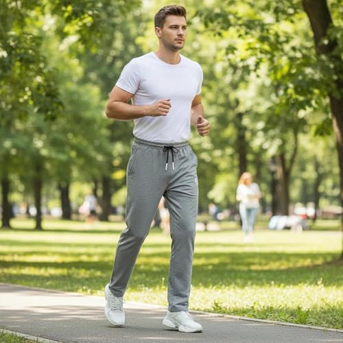 ZOXOZ Sports Trousers Men's Casual Sweatpants Cotton Elastic Waist Sweatpants