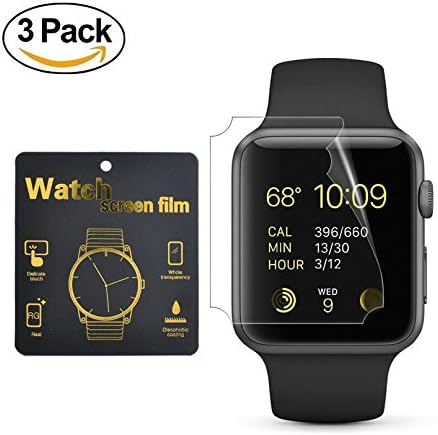 For Apple Watch 42mm Screen Protector[Case friendly],Echool[3pcs][Full coverage][Anti-scratch][Bubble-free][Clear HD][Anti-Bubble]TPU Screen Protector for Apple Watch 42mm