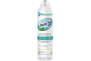 Benefect Botanical Decon 30 Disinfectant Cleaner, 14 oz. Ready-To-Use Spray, Hospital Grade Disinfectant, Kills Over 99.99% of Germs, Safe for Food-Contact Surfaces (Light Lemon & Thyme Scent)