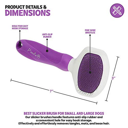 Poodle Pet Slicker Brush for Small and Large Dogs Pet Hair Remover with Rotating Head | Effectively and Effortlessly… - Image 3