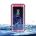 Eazewell Durable Ultra Slim 100% Waterproof Case Shockproof Dustproof Snowproof Hard Shell Underwater Protective Box Rugged Cover with Kickstand for Samsung Galaxy S8+ Plus SM-G955 (Pink)