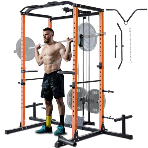 VANSWE Power Cage with LAT Pulldown Attachment, 1200-Pound Capacity ...