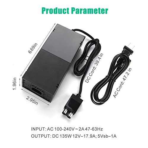 GOGOLL Xbox One Power Supply Brick with Cable, [Advanced Quiet Version