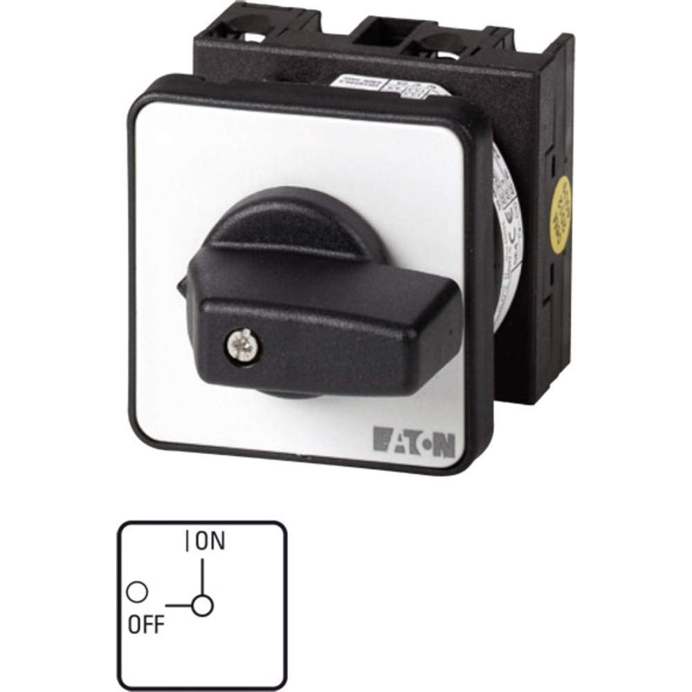 Eaton 67352 EATO Hauptschalter T0-1-8200/E ON-Off Switch, 1-pin, 20 A, 90 Degree, Installation, Colour of case/Button: Grey, Black